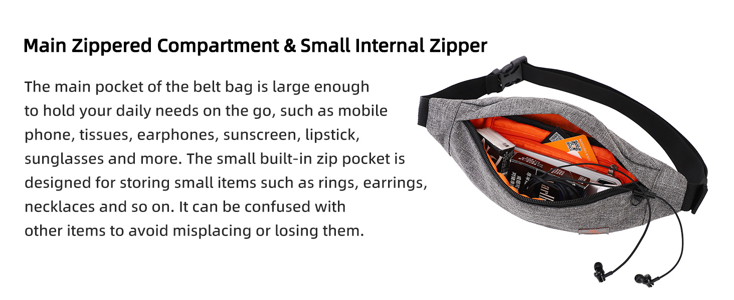Поясна сумка TYNAT T201 сірого кольору – легка та зручна для туризму та спорту (жіноча/чоловіча)