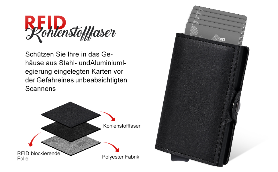 AISIR Гаманець чоловічий/жіночий, міні, з RFID захистом, тонкий з відділенням для монет (чорний)