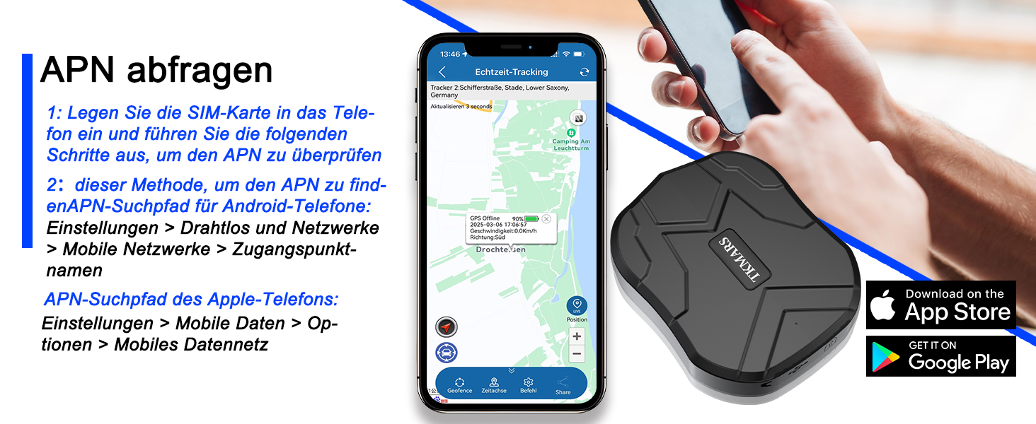 GPS-трекер TKMARS TK905 для авто, магнітний, водонепроникний, без абонплати, 90 днів автономної роботи, 5000 мА·год, з безкоштовним додатком