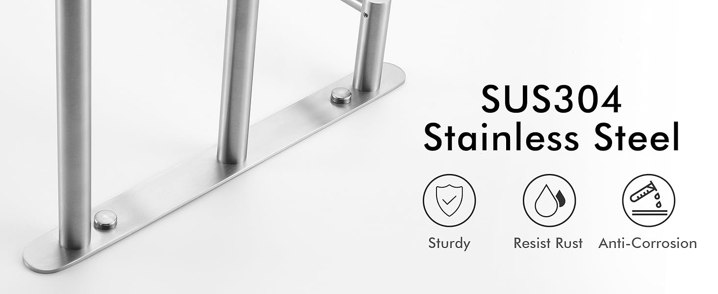 Тримач для рушників KES з 3-ма перекладинами, нержавіюча сталь SUS 304, 75 см, для ванної кімнати