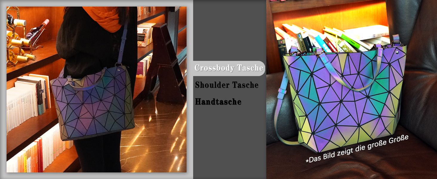 Геометричний гаманець жіночий світловідбиваючий, сумка крос-боді голографічна Geometrisches Portemonnaie CB-01-L