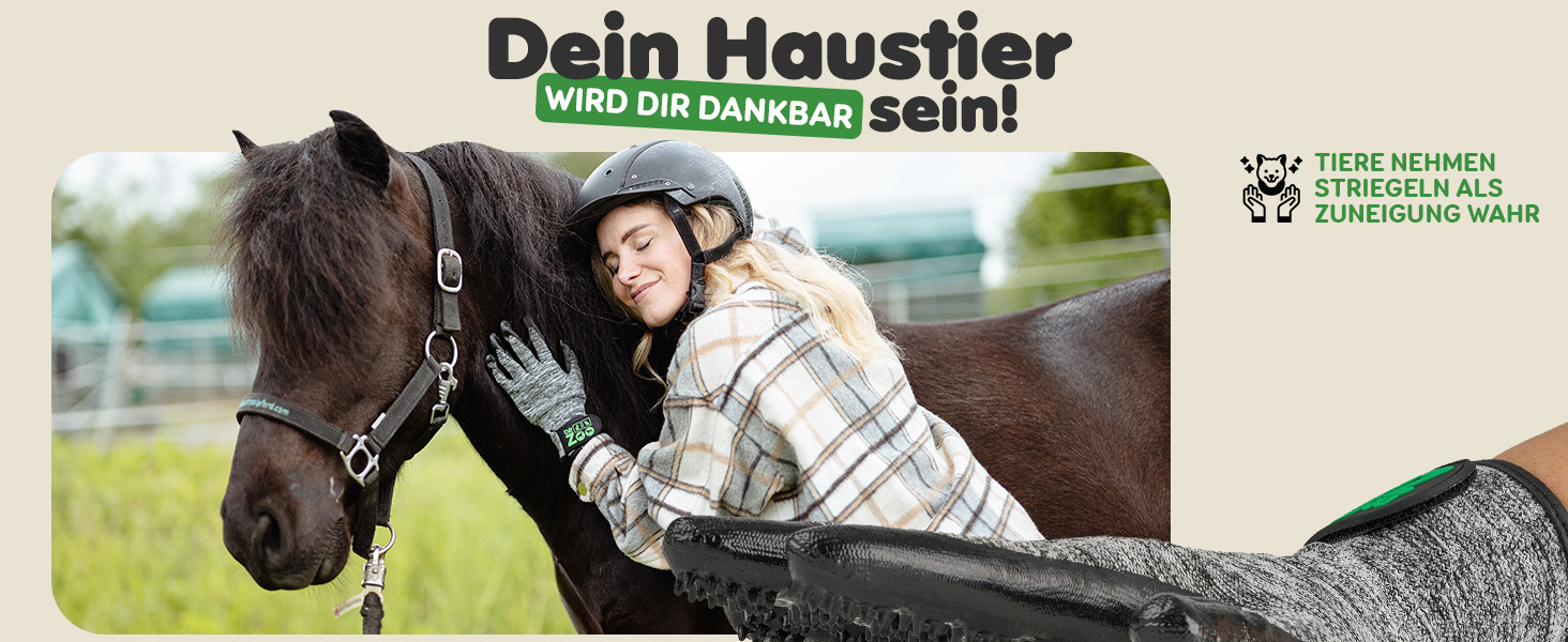 Рукавичка для грумінгу тварин DR Zoo (1 шт, M) - для котів, собак, коней - рукавичка для видалення шерсті, щітка-рукавичка