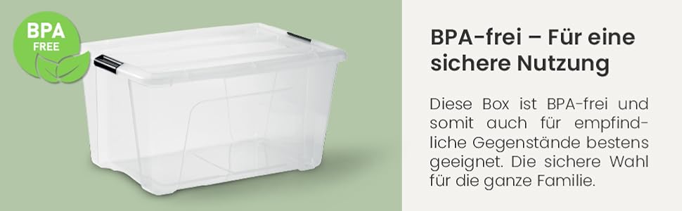 Пластикова коробка для зберігання Iris Ohyama TB-45 з кришкою, 45 л, прозора, набір 6 шт., із ручками та засувками, для одягу, дому, гаража, офісу, міцна, стійка до навантажень, штабельована