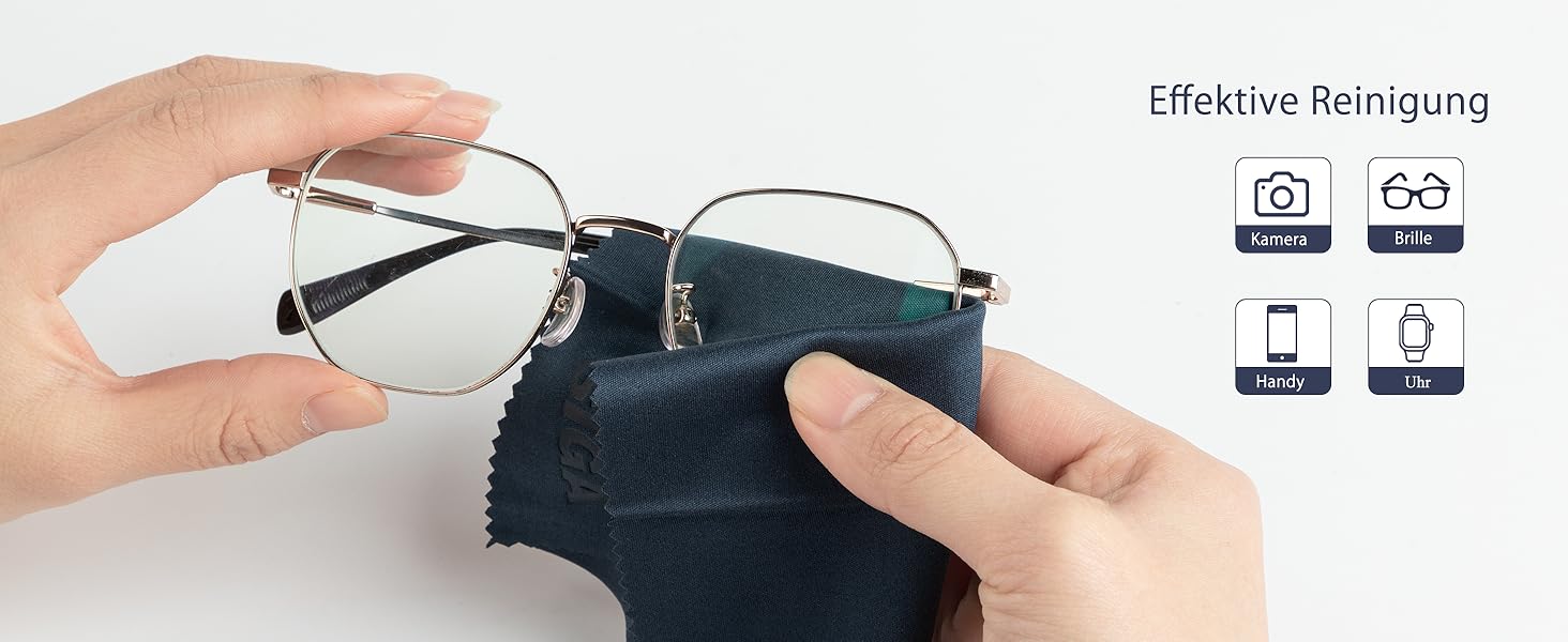 Мікрофібра для чищення окулярів та екранів Mr.Siga (6 шт.) - 15x18 см, Marine/Grey