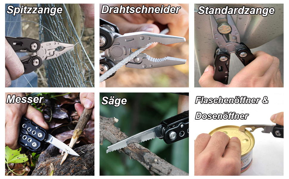 Мультитул з нержавіючої сталі 24-в-1, багатофункціональний інструмент для кемпінгу та ремонту, чорний