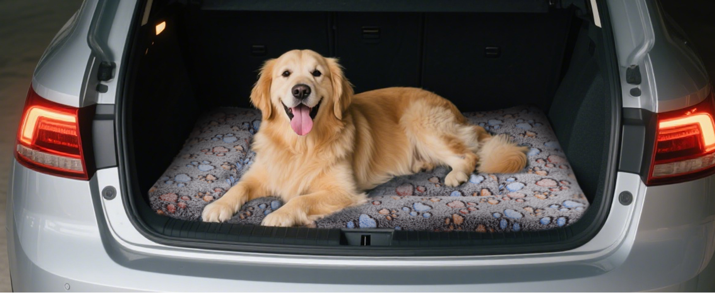 Ортопедичний лежак для собак BVAGSS, миючий килимок, плюшеве ліжко для собак. М'який та теплий лежак для собак маленьких, середніх та великих порід, неслизьке дно. Розмір 60x45 см, колір Кофе Paw. Модель XH083