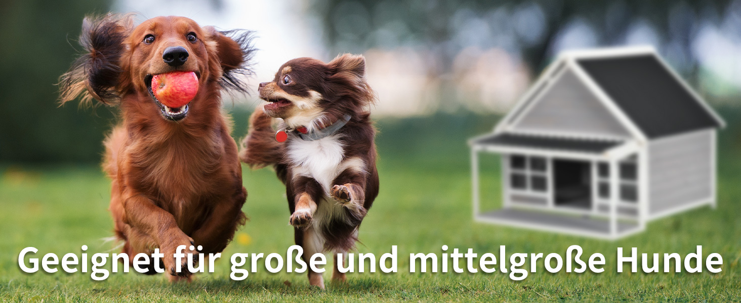 Будинок для собак PawHut з дашком, для середніх та великих собак, вуличний, з вікном, з соснового дерева, 126 x 118 x 105 см