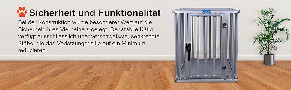 Callieway® ALU DOGBOX - Алюмінієва переноска для собак (XL) 95 x 66 x 70 см