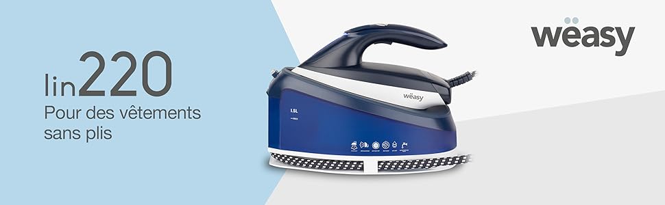 Парогенератор високого тиску 8 бар LIN220 Wëasy: потужний, безперервний, з нержавіючою підошвою, 2600 Вт, резервуар 1.5 л