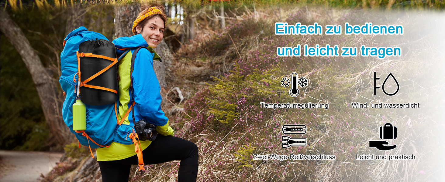 Yarmiene 3-4 Season Sleeping Bag - Warm & Rectangular for Adults & Kids - Outdoor, Camping & Hiking - Purple & Pink