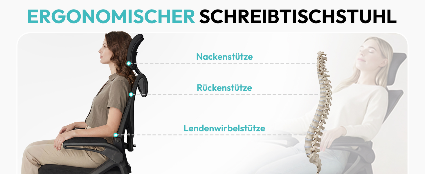 Офісне крісло Yaheetech ергономічне, з підйомними підлокітниками, регульованою підголівником, функцією гойдання, чорне, до 136 кг