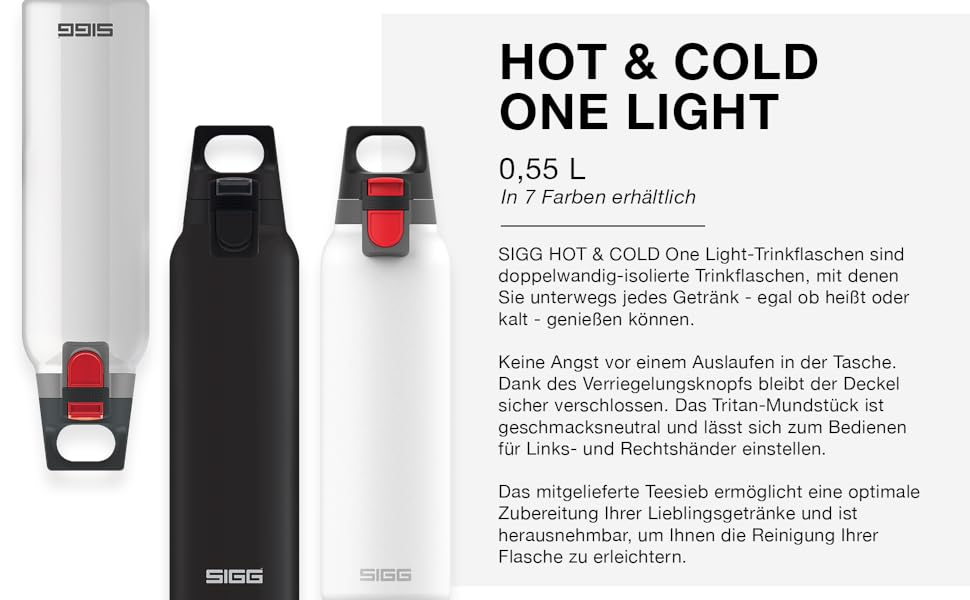 Термос-пляшка SIGG Hot & Cold ONE з нержавіючої сталі, ізотермічна, без шкідливих домішок, для напоїв, зручна для одноручного використання, для активного відпочинку