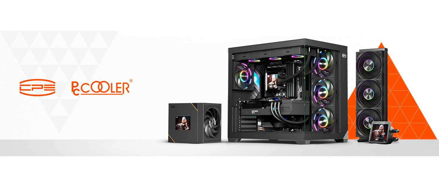 Корпус ПК Tower ATX C3T500 ARGB від PCCOOLER: 6 вентиляторів ARGB, підтримка RTX 40, подвійне скляне бокове вікно, чорний колір