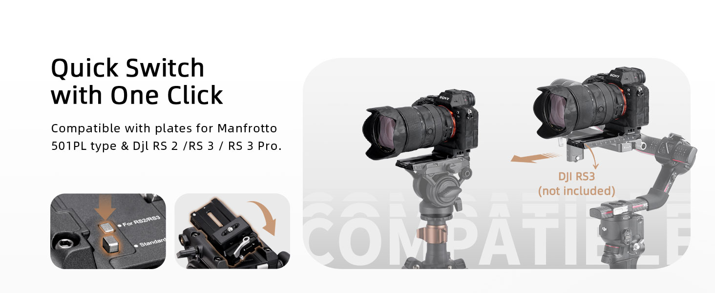 Штатив відео Cayer FP2450 з плинною головкою, 75 дюймів, алюміній, 4 секції, компактний, перетворюється на монопод, для DSLR, до 6 кг