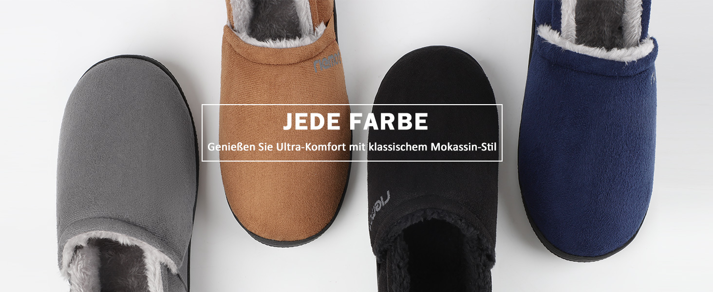 Чоловічі мокасини-домашні тапочки Riehmot з м'якою підошвою з гуми, з підкладкою Sherpa, теплі, з м'якою піною Memory Foam, сірі, розмір EU 42-47