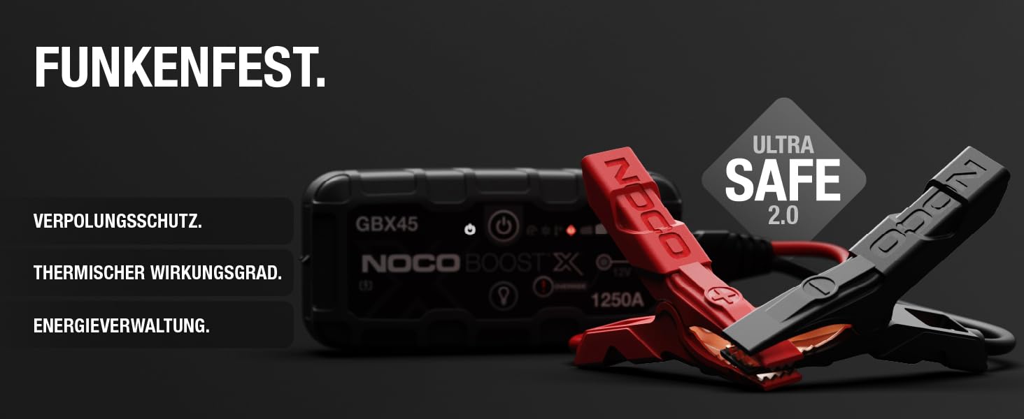 NOCO Boost X GBX45: Пусковий пристрій (бустер) 12V, 1250A, для бензину до 6.5л/дизеля до 4.0л + кабелі