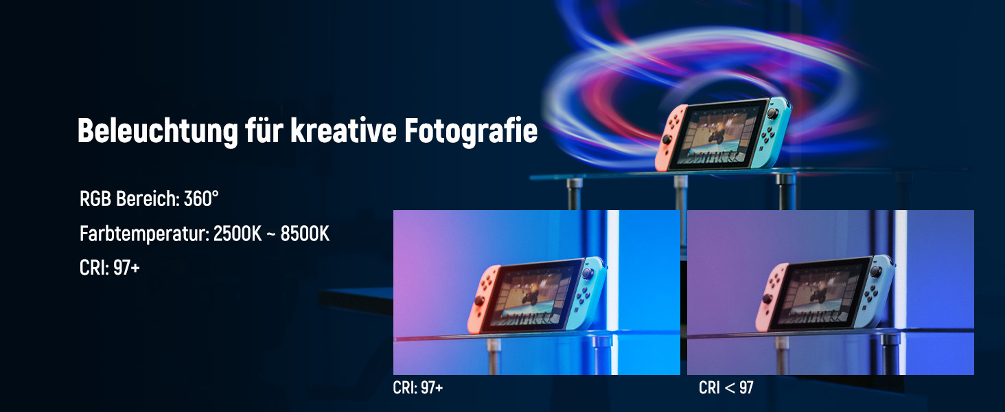 NEEWER світловий стержень з магнітним основанням та штативом, RGB LED відеоліхтар, 2500mAh, 2500-8500K, для фото- та відеозйомки, TL96RGB