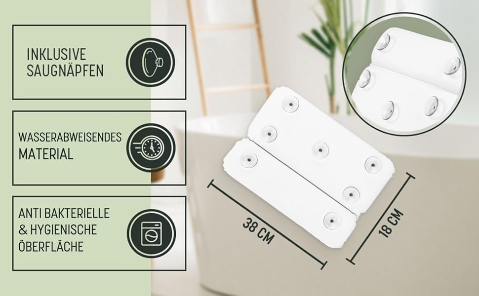 Подушка для ванни SilverRack середньої м'якості, біла 4D, з присосками, ергономічна для шиї, аксесуар для ванни