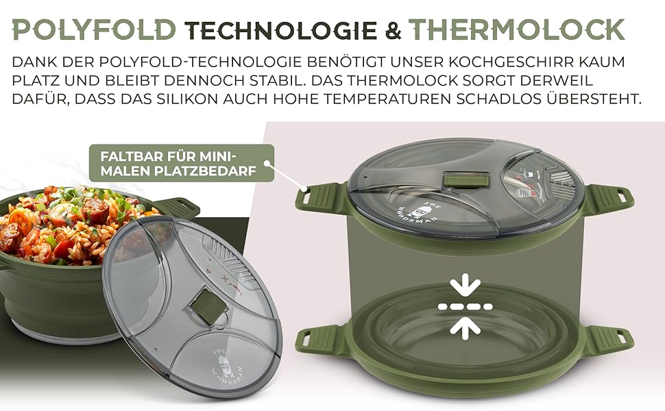 Набір посуду для кемпінгу Joe Woodsman: легкий, складаний, для туризму та подорожей