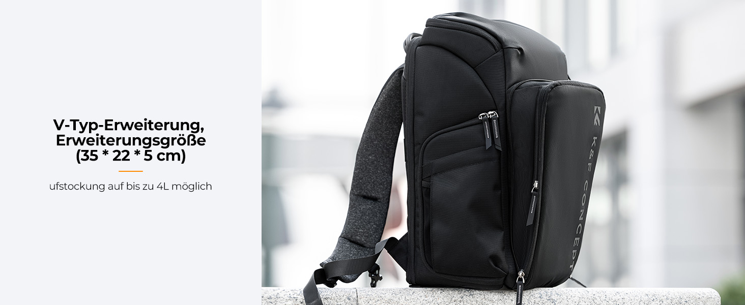 Рюкзак для фототехніки K&F Concept Alpha 25L, чорний: для фотографів, з відділенням для 16-дюймового ноутбука, сумісний з дронами DJI Mavic