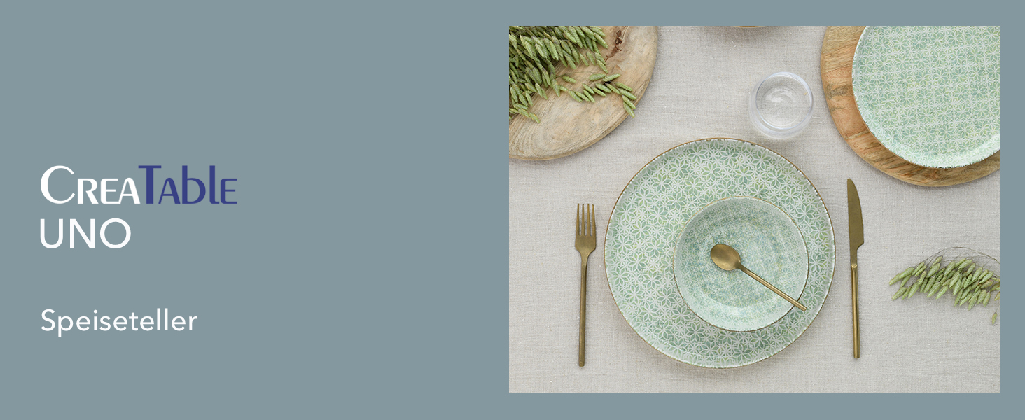 CreaTable Geschirrset Uno, 12-teilний сервіз для 4 осіб, керамічний, сірий, для дому, посудомийна машина, мікрохвильова піч, Made in Europe