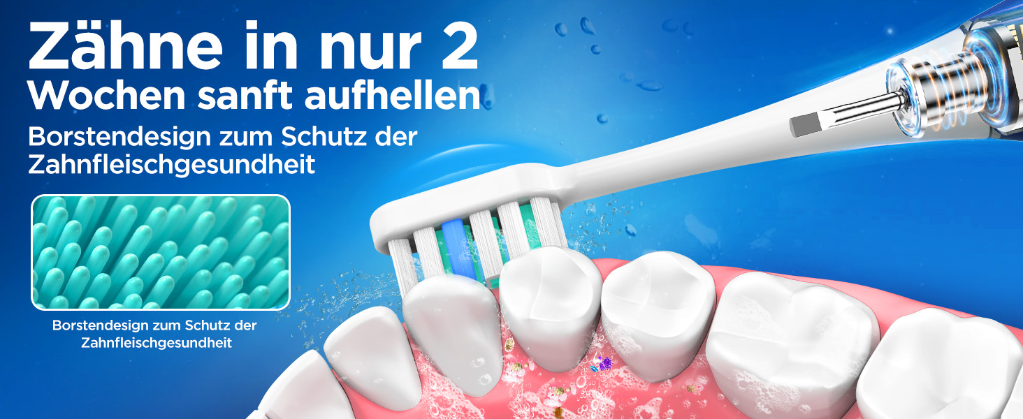 Електрична зубна щітка зі звуковими вібраціями, 8 насадок (3 типи), таймер, 120 днів роботи від акумулятора, 5 режимів чищення, чохол для подорожей, док-станція, фіолетовий колір