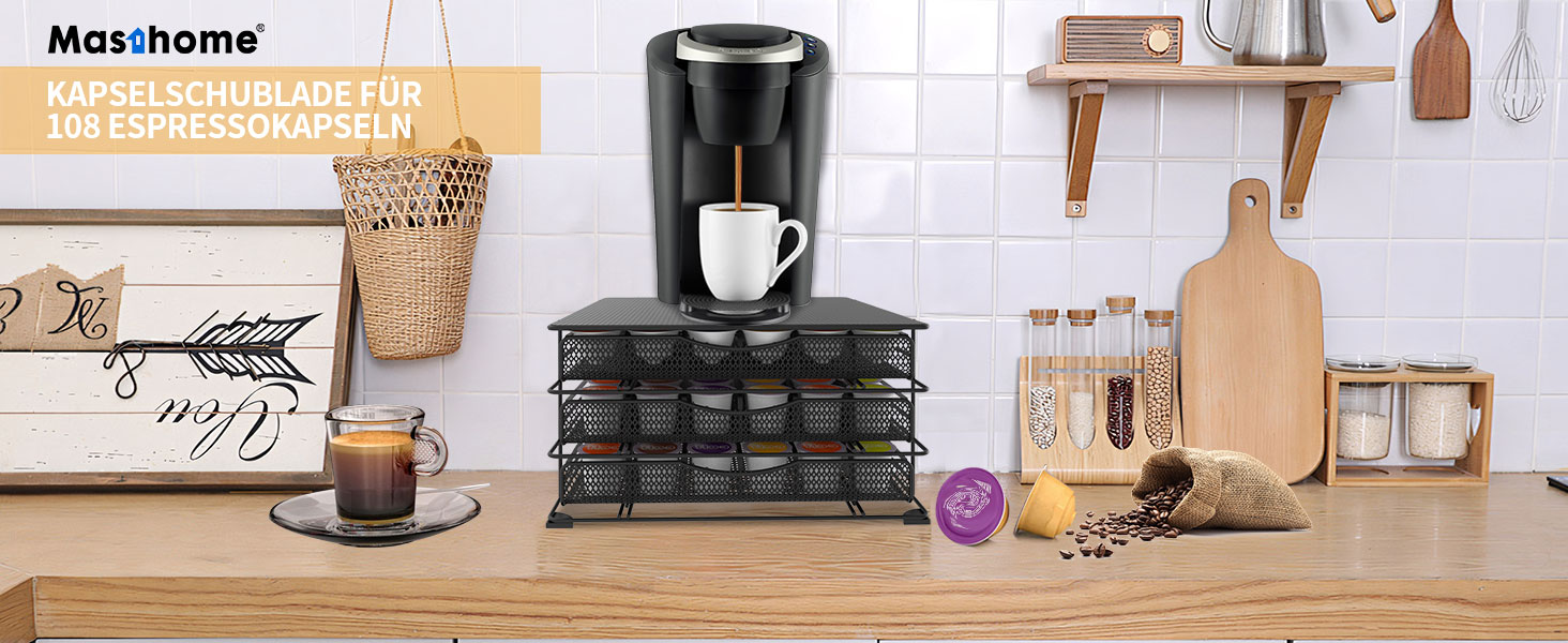 Підставка для капсул Dolce Gusto MastHome 3-ярусна, чорна – 108 капсул