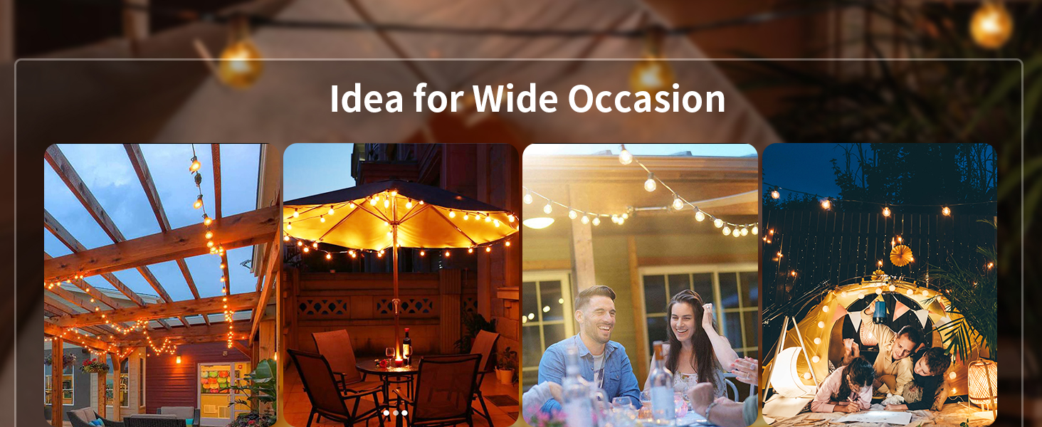 LED гірлянда Yuusei для декору: 100+4 лампочки, тепле світло, IP45, 45м (2x30м), для саду, балкону, вечірки