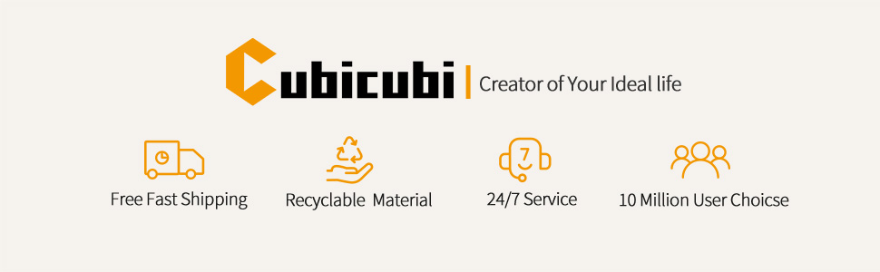 CubiCubi 120x50cm Desk with 3 Drawers & 4 Shelves - Home Office, Computer & Gaming Desk - Black