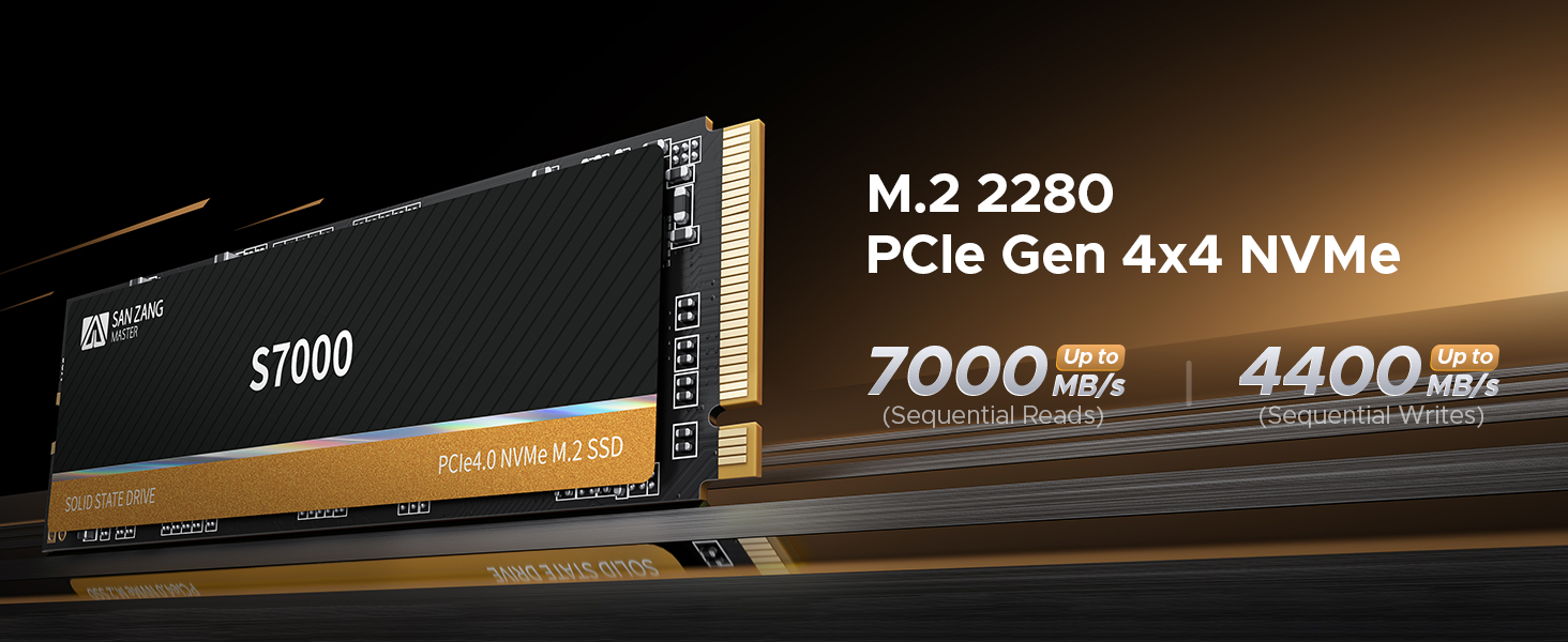 SSD M.2 NVMe SAN ZANG MASTER S7000 512GB: Швидкий диск для ігор та графіки (PCIe Gen4)