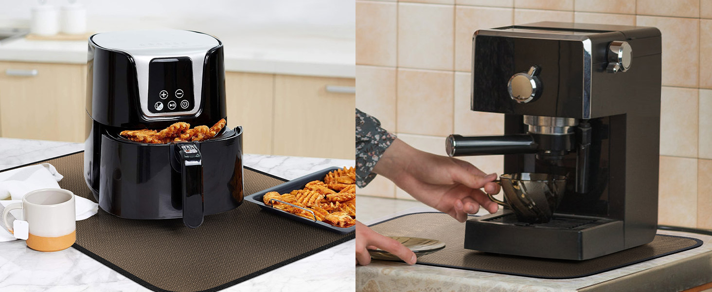 Термостійкий килимок | Силіконовий килимок для захисту від вогню | Килимок під фритюрницю | Килимок під кавоварку | Нековзний, вологостійкий (Коричневий, 40 x 60 см)