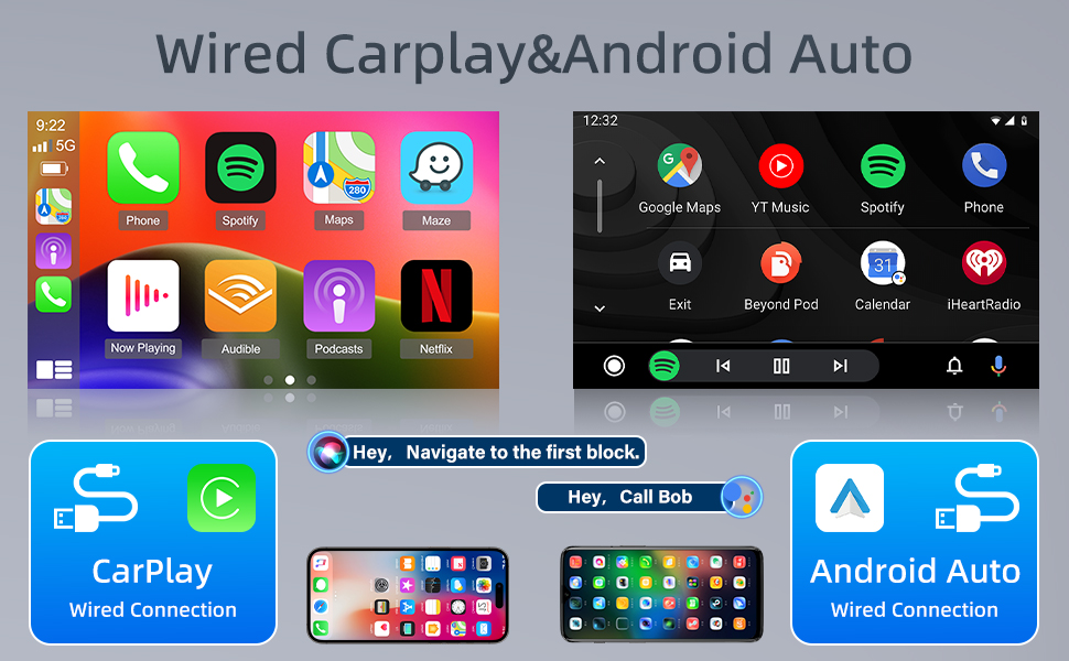 2 DIN автомагнітола NHOPEEW з CarPlay та Android Auto, 7