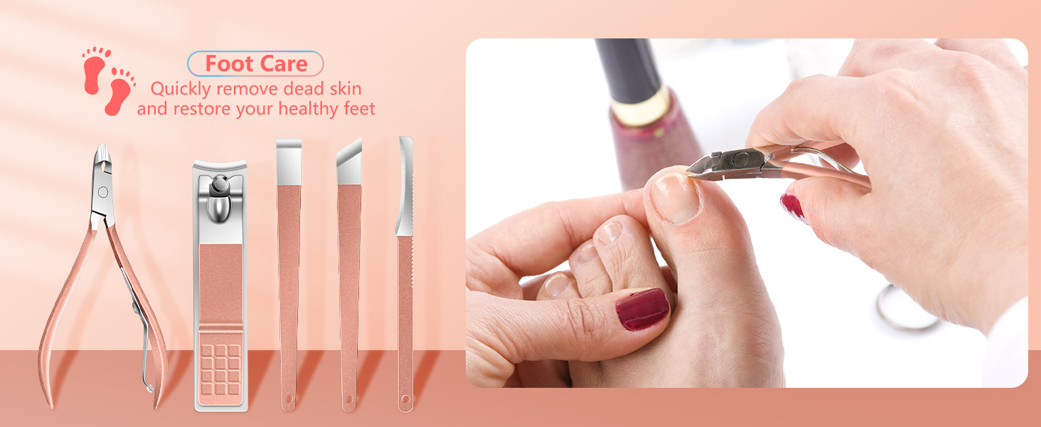 Набір для манікюру та педикюру, 16 шт. з нержавіючої сталі, професійний набір для догляду за нігтями з портативним шкіряним етиулюком, чорний/рожевий