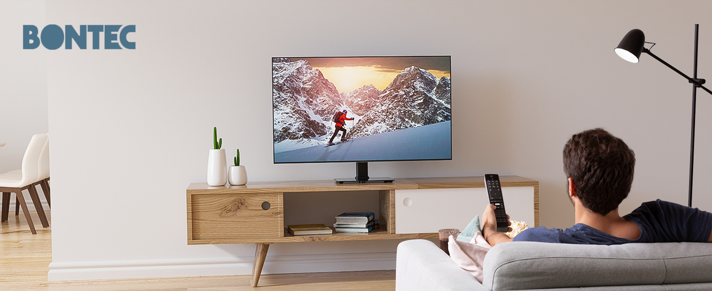Підставка для телевізора BONTEC: універсальна, для LCD, LED, OLED, Plasma, 17-43 дюймів, до 45 кг, поворотна, регулювання висоти, VESA 200x200