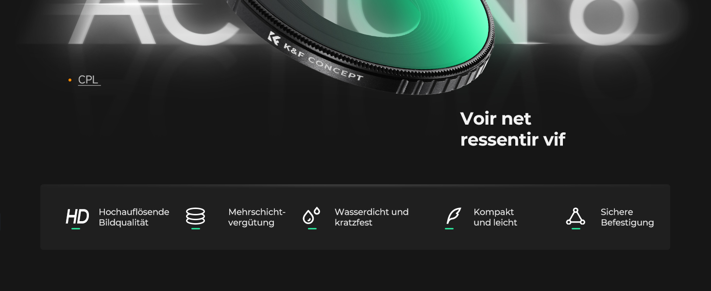 Набір фільтрів K&F CONCEPT ND для DJI Osmo Action 6: ND8, ND16, ND32, ND64 (з CPL)