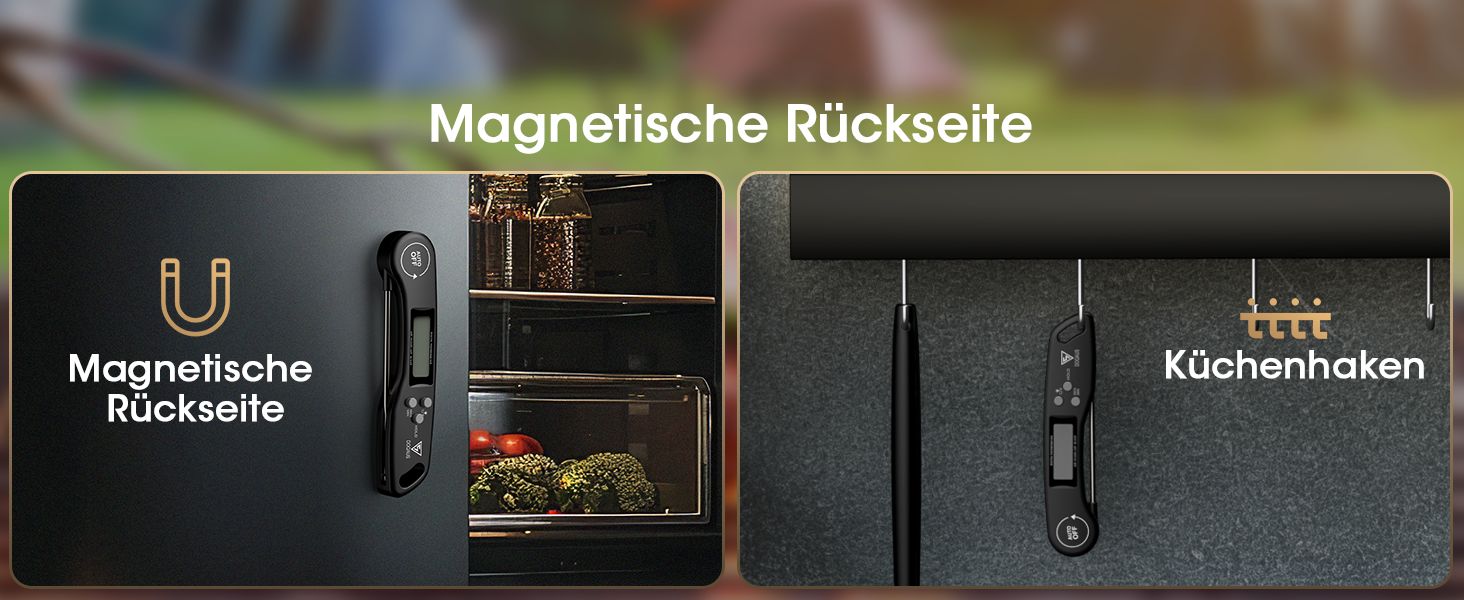 Цифровий термометр для м'яса DOQAUS: гриль, приготування їжі, кухня. Швидке зчитування, довга сонда, LCD-дисплей.