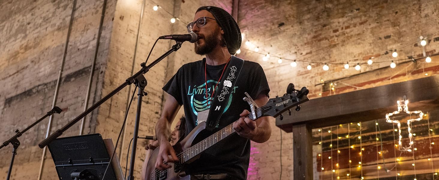 Гітарний ремінь Nefelibata з вишивкою троянд, 2.7', подвійний, з баварської шкіри, з пінополіуретановим наповнювачем, для акустичної, бас та електрогітари