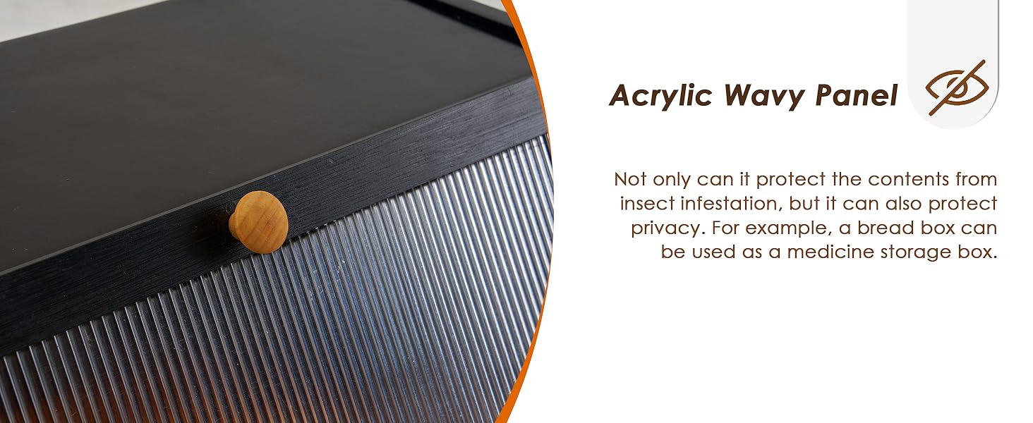 YOUDENOVA Хлібниця з дощечкою для нарізання, дерев'яна хлібниця, коробка для зберігання, бамбукова скринька для хліба, солі та перечниці, 39x25x20 (ДxШxВ) см, Чорний