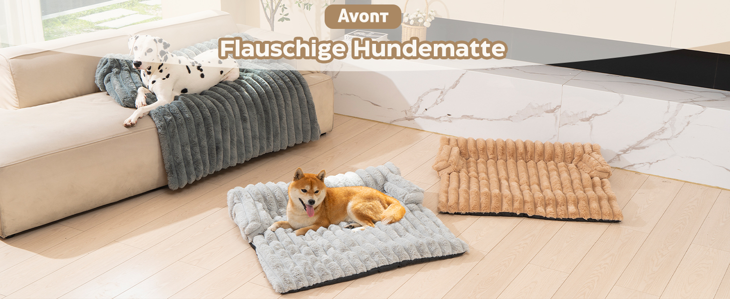 М'яке ліжко для собак Avont, килимок-подушка для собак та котів знімний та пральний чохол, антиковзаюче дно (Темно-сірий, L)