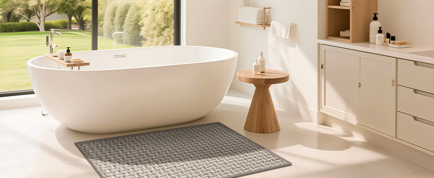 Придверний килимок LEKEEPGO протиковзкий вологопоглинаючий (сірий, 43x75 см) — універсальний килимок для входу, дому та вулиці, що миється