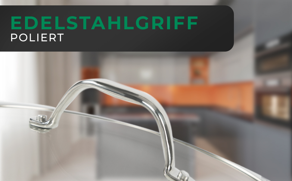 FIXLINE® Сковорода Black Forest 28 см - антиадгезійне покриття без PTFE - для всіх типів плит (в т.ч. індукційних) - придатна для духовки до 230°C - легке миття - ідеальна ідея для подарунка (кришка, 28 см)