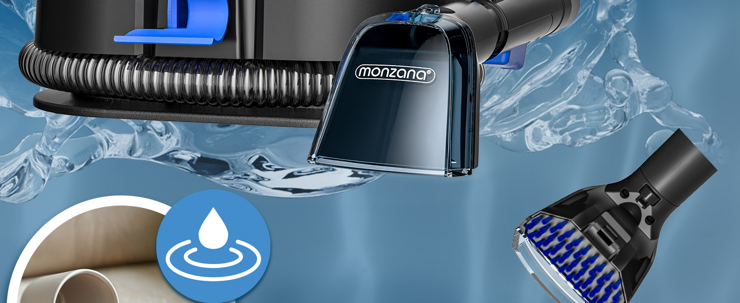 MONZANA® Апарат для чищення м'яких меблів та килимів - пилосос для миття з насадкою 2-в-1, шланг 1,2 м, радіус дії 5,5 м. Для дому
