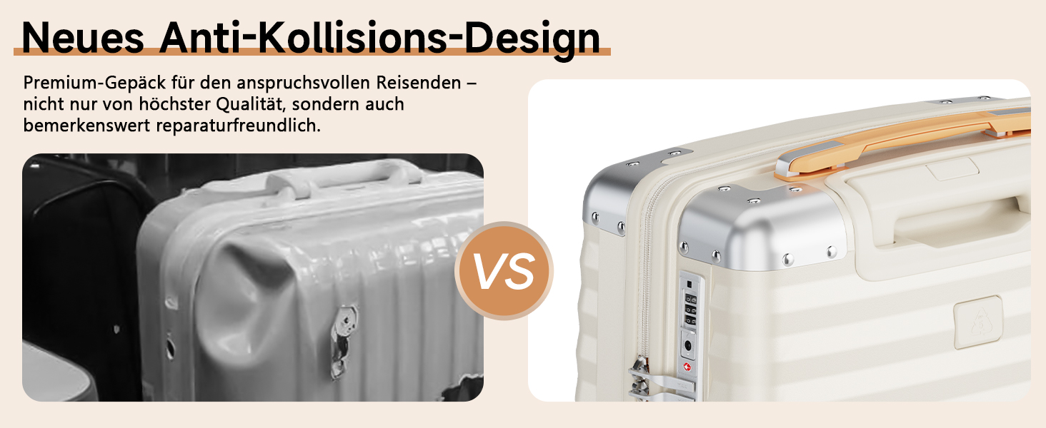 Набір валіз Joyway 3 шт. з жорстким корпусом, легкий PP, рожеве золото, з TSA замком та 4 колесами (20'+24'+28')