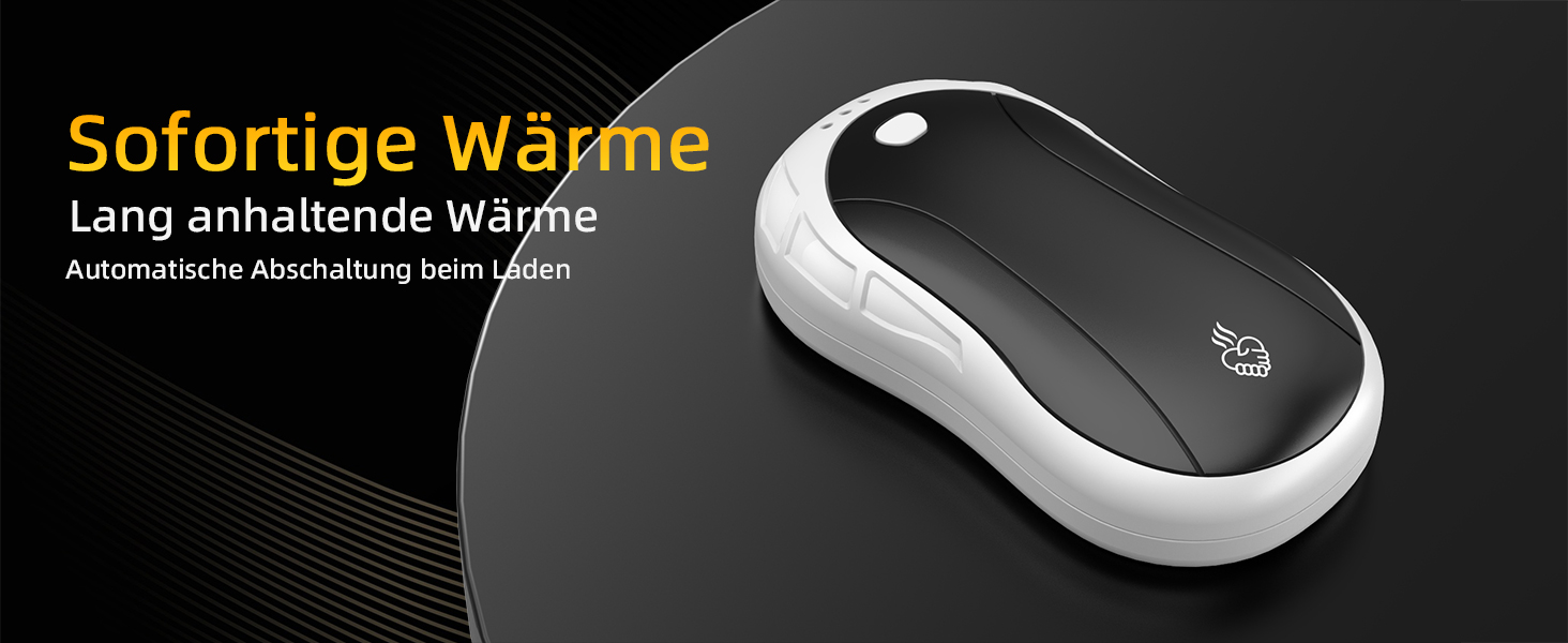 Електричні грілки для рук 2 шт. FANDLISS, портативні, акумуляторні, 6000mAh, до 12 годин роботи, USB, для кемпінгу, полювання, гольфу, білі та зелені (біло-чорні)