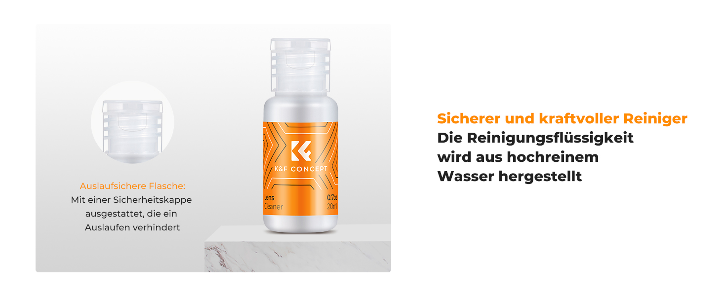 Набір для чищення об'єктивів K&F Concept: для фотоапаратів, фільтрів, телефонів. З Lenspen, пензликом, помпою, мікрофіброю та рідиною для чищення (2-в-1).