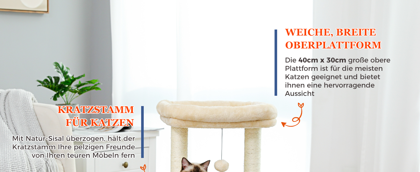 PAWZ Road Дерев'яний комплекс для котів з когтеточкою, багатоярусний, бежевий