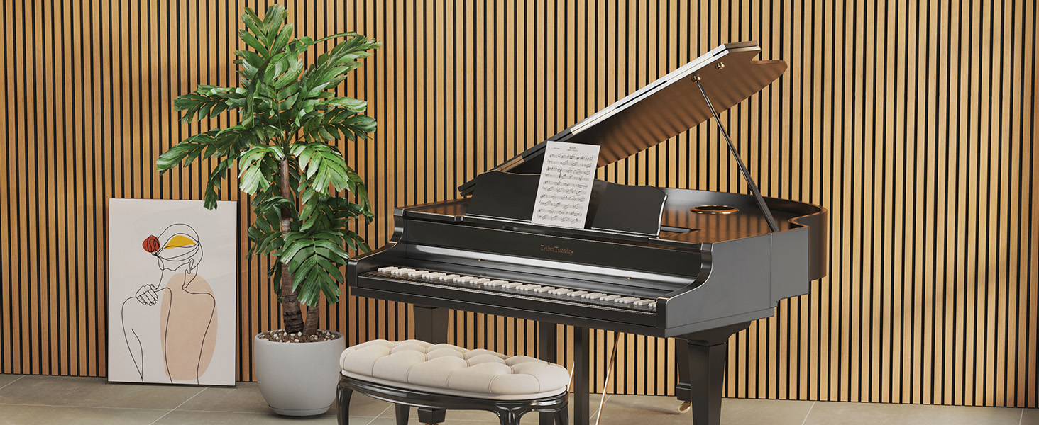 Акустичні панелі TONOR самоклеючі для звукоізоляції, 120x60x1.9 см, шумопоглинаючі панелі для студії, офісу та дому, колір Тик (набір 4 шт)