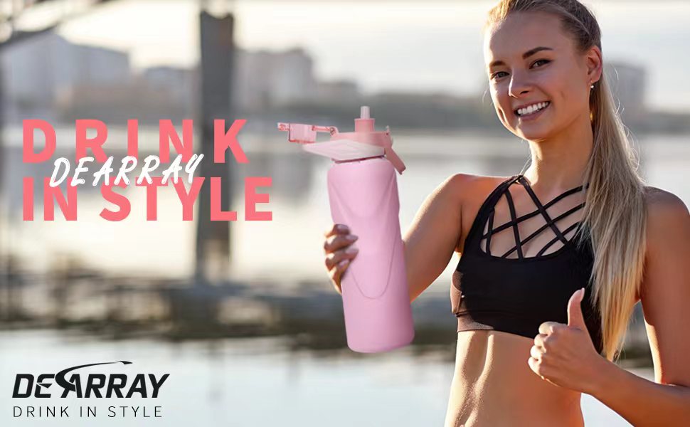 Скляна пляшка для води 1 л з трубочкою, BPA free, боросилікат, силіконова обгортка, темно-зелена