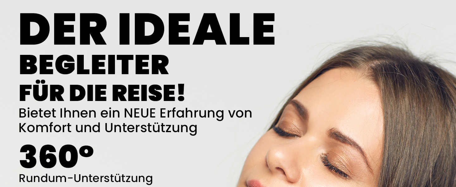 Надувна подушка для шиї HIKENTURE для подорожей літаком, поїздом - ультралегка, сіра