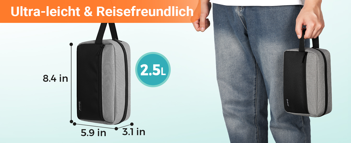 Чоловіча дорожня туалетна косметичка, водонепроникна, з кишенею для гоління та ручкою, органайзер для косметики, спортзал, душ, ванна кімната, подарунок для чоловіків, чорно-сіра